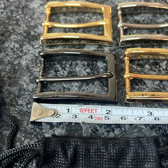 Tulliani Set of 4 Metal Belt Buckles Gold Chrome and Dark Gray Chrome - New - Picture 3 of 6
